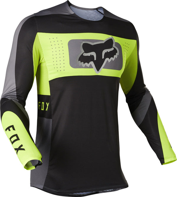 Fox 骑行衣 Flexair Mirer Motocross Jersey Black/Yellow