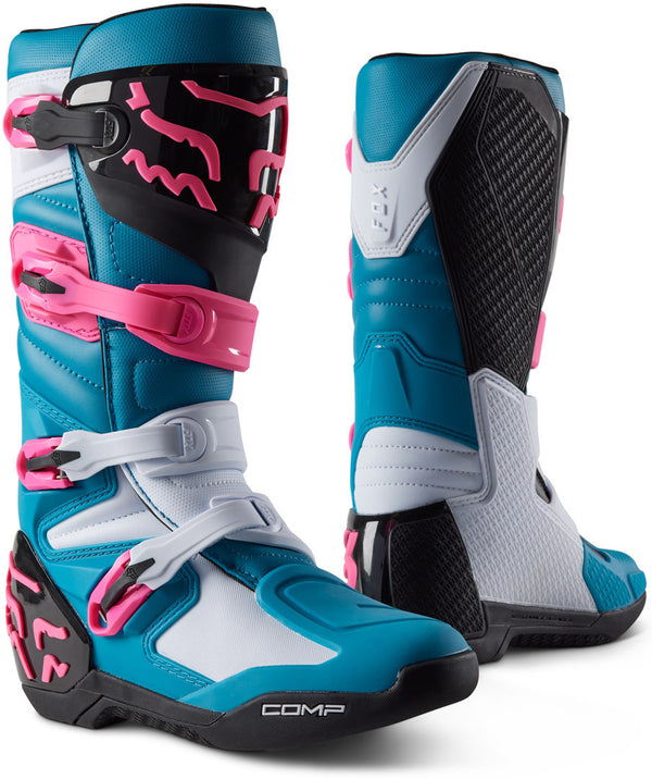 Fox 骑行靴 Comp Motocross Boots Blue/Pink