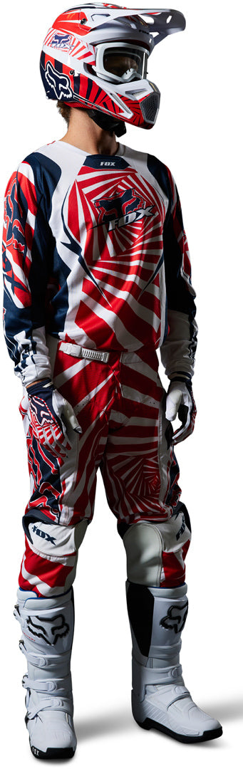 Fox 骑行衣 180 Goat Motocross Jersey Dark Blue/Red