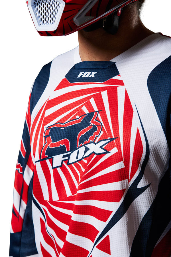 Fox 骑行衣 180 Goat Motocross Jersey Dark Blue/Red