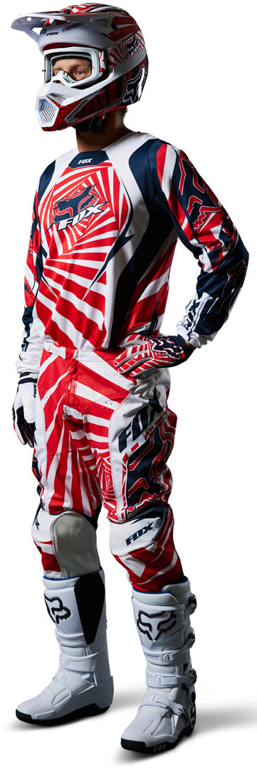 Fox 骑行衣 180 Goat Motocross Jersey Dark Blue/Red