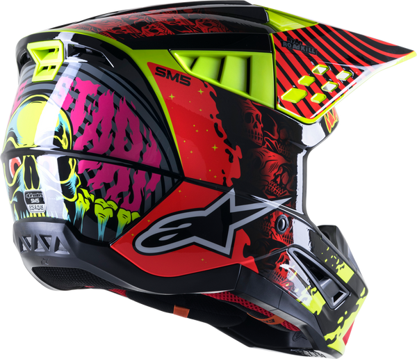 ALPINESTARS 头盔 S-M5 Solar Flare Helmet Black/Red/Fluorescent Yellow