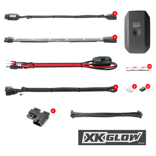 XK GLOW 照明 Chrome LED Accent Light Kit