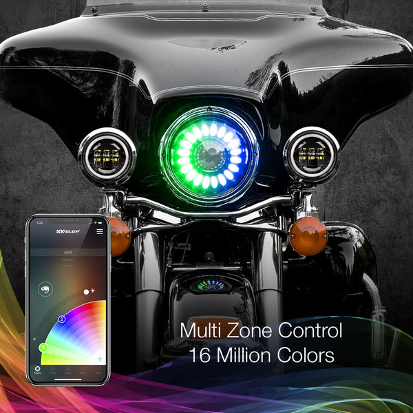 XK GLOW 照明 7" XKChrome RGB Headlight