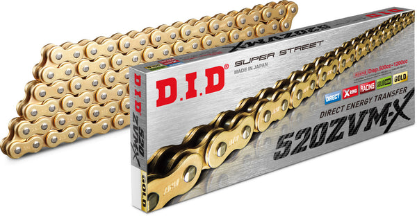 D.I.D 链条 SUPER STREET 520ZVMXG-160L X-RING CHAIN GOLD