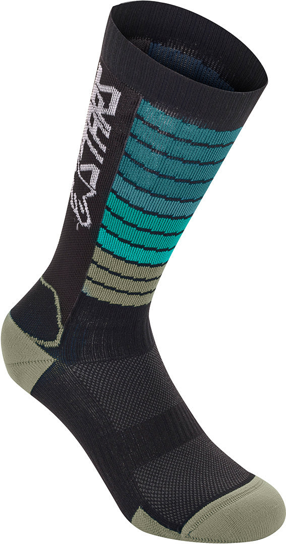 ALPINESTARS 骑行袜 Drop 22 Socks Black/Green/Blue