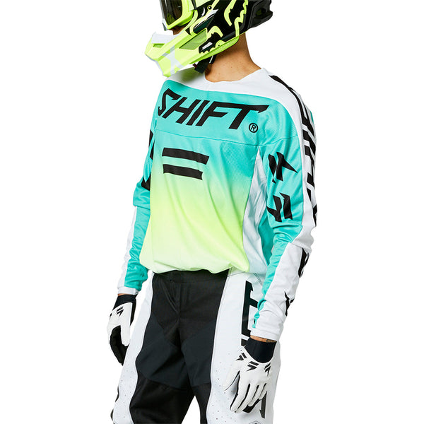 SHIFT 骑行服 WHITE LABEL FADE JERSEY [白/绿]