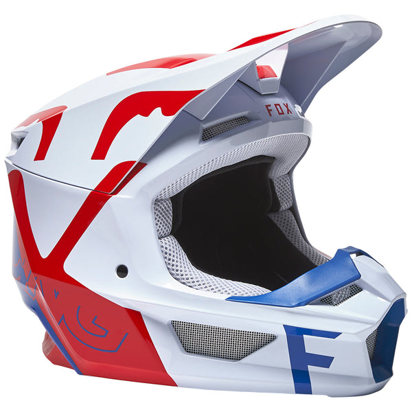 FOX 头盔 V1 Skew Helmet ECE [白/红/蓝]