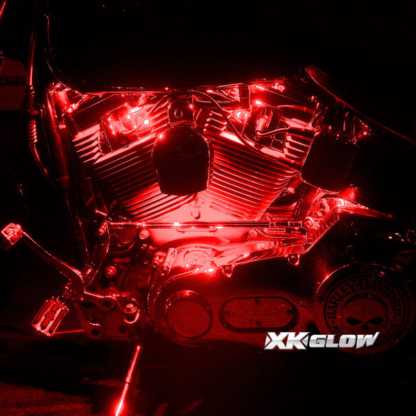 XK GLOW 照明 Multi-color Motorcycle LED Accent Light Kit w/Remote Key Fob