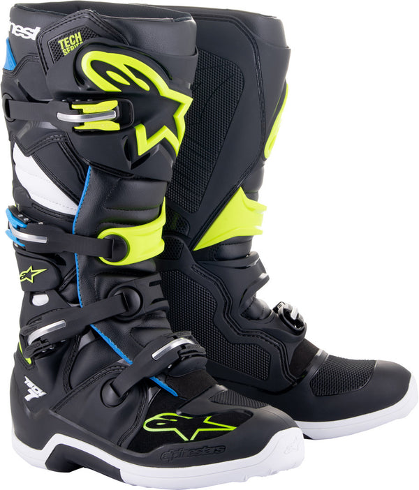 ALPINESTARS 骑行靴 Tech 7 Motocross Boots Black/Blue/Yellow