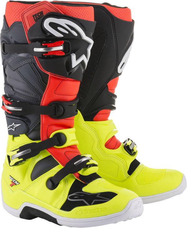 ALPINESTARS 骑行靴 Tech 7 Motocross Boots Yellow/Red/Black
