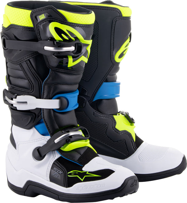 ALPINESTARS 骑行靴 Tech 7S Youth Motocross Boots Black/Blue/Yellow