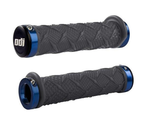 ODI 手把胶 J30XTH-U ATV Xtreme Lock-On Grips - 石墨 - 蓝 Clamp