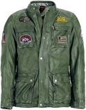 HolyFreedom Quattro Motorcycle Leather Jacket Military Green
