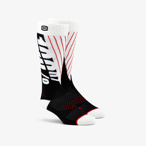 100% 骑行袜 TORQUE Comfort Moto Socks 黑/白