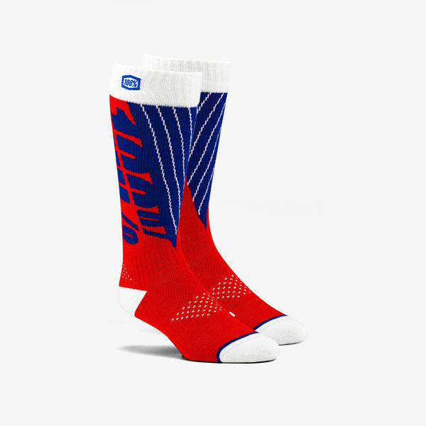 100% 骑行袜 TORQUE Comfort Moto Socks 红/蓝