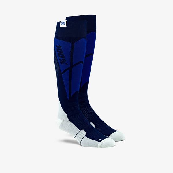 100% HI SIDE Performance Moto Socks Navy/Grey