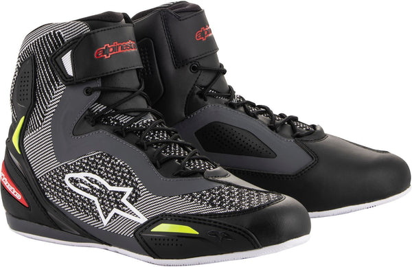 ALPINESTARS 骑行鞋 Faster 3 Rideknit Motorcycle Shoes Black/Grey/Yellow