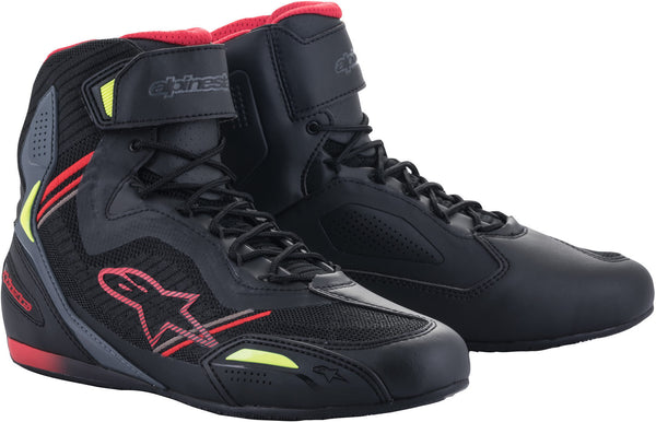 ALPINESTARS 骑行鞋 Faster 3 Rideknit Motorcycle Shoes Black/Red/Yellow