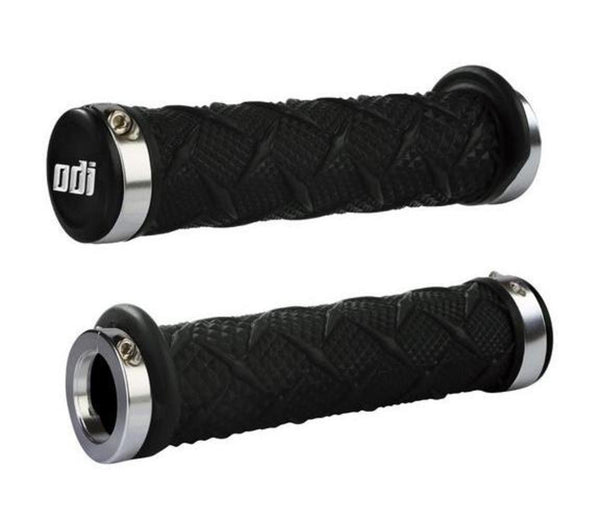 ODI 手把胶 J30XTB-S ATV Xtreme Lock-On Grips - 黑 - 银 Clamp