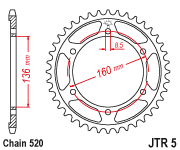 JT 后链轮 钢制 40T-520 APR/BETA/BMW/HUSQ