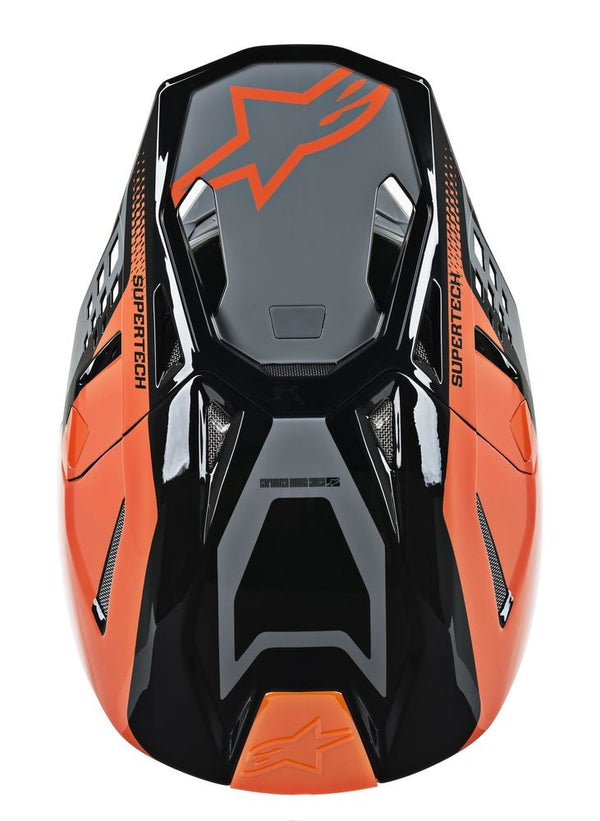Alpinestars 头盔 Supertech M-8 Triple Helmet Gloss Orange/Grey/Black M-8