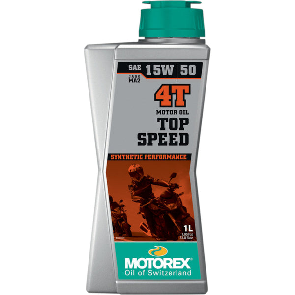 Motorex 4冲程机油 摩托瑞士 挑战者 4T 高性能合成机油 1L | Top Speed 4T 15W/50 Jaso MA 2