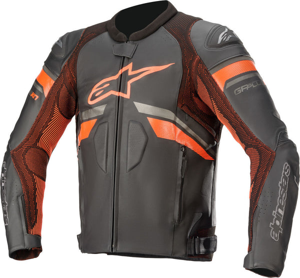 ALPINESTARS 骑行夹克 GP Plus R V3 Rideknit Motorcycle Leather Jacket Black/Orange