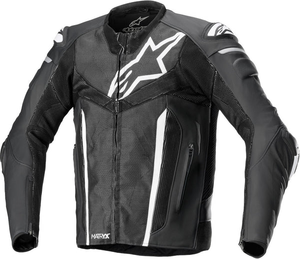 ALPINESTARS 骑行夹克 Fusion Motorcycle Leather Jacket Black/White/Grey