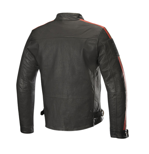 ALPINESTARS 骑行夹克 Honda Charlie Motorcycle Leather Jacket Black/Beige/Red