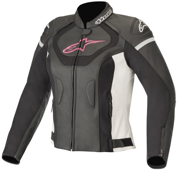 ALPINESTARS 骑行夹克 Stella Jaws V3 Ladies Motorcycle Leather Jacket Black/White/Green