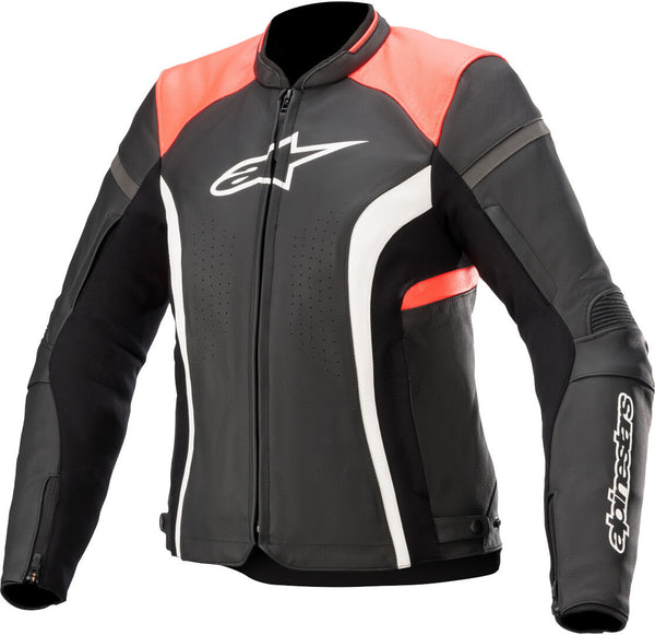 ALPINESTARS 骑行夹克 Stella Kira V2 Ladies Motorcycle Leather Jacket Black/Orange