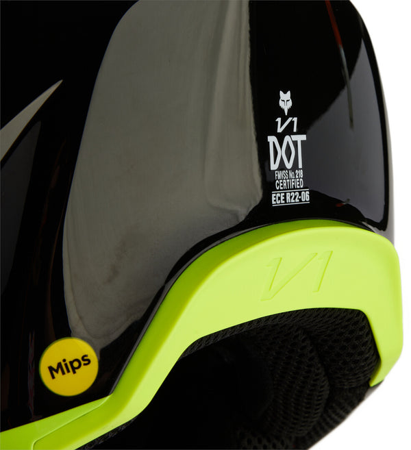 Fox V1 头盔 V1 Streak Mips Motocross Helmet Black/Blue/Yellow