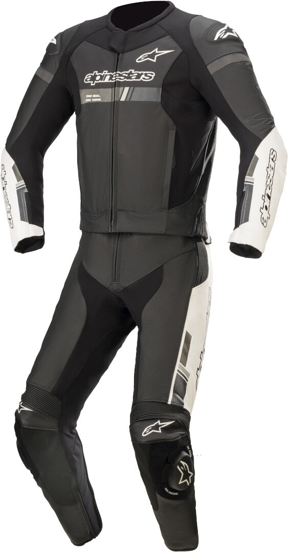 ALPINESTARS 骑行服 GP Force Chaser Two Piece Motorcycle Leather Suit Black/White