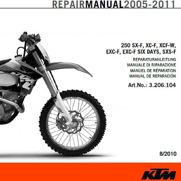 KTM 2005-2013 250 EXC SX-F XC-F XCF-W Service Manual 3206151