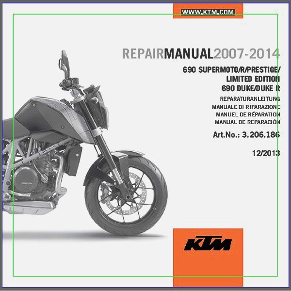 KTM 690 SM/SMR, Duke/ R 2007-2015 Service Repair Manual 3206225