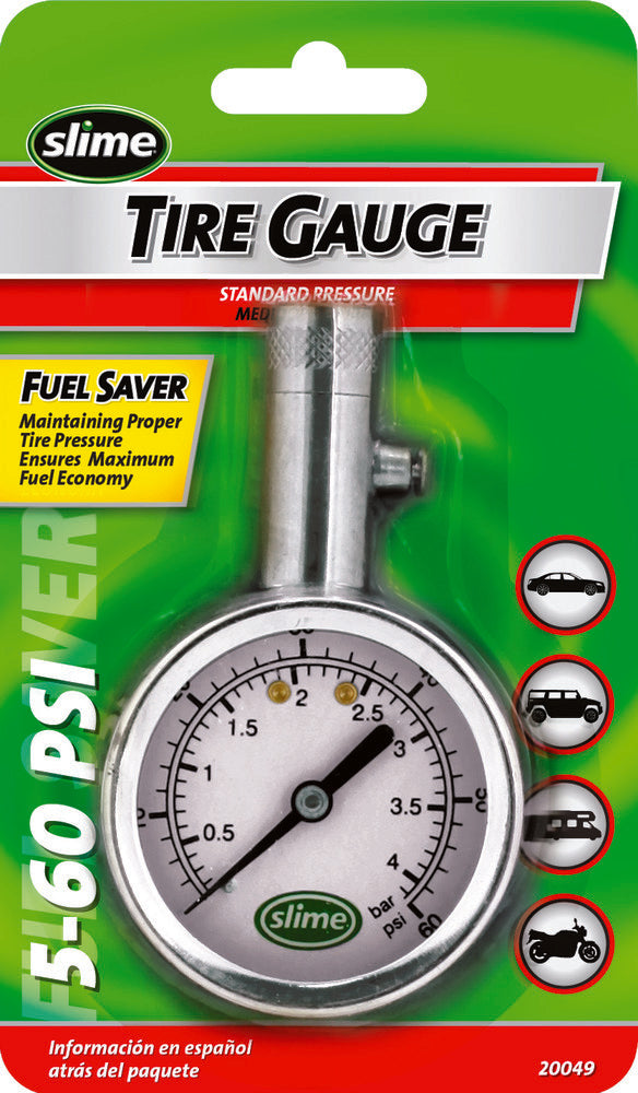 SLIME 工具 Tire Repair Gauge w/Bleed Valve