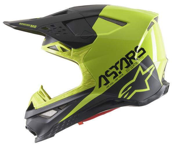 ALPINESTARS 头盔 Supertech M-8 Echo Helmet Black/Hi-Vis Yellow Matte & Gloss M-8