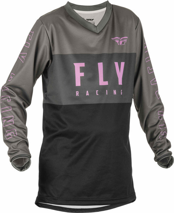 FLY RACING  F-16 Youth Jersey Black/Grey/Pink