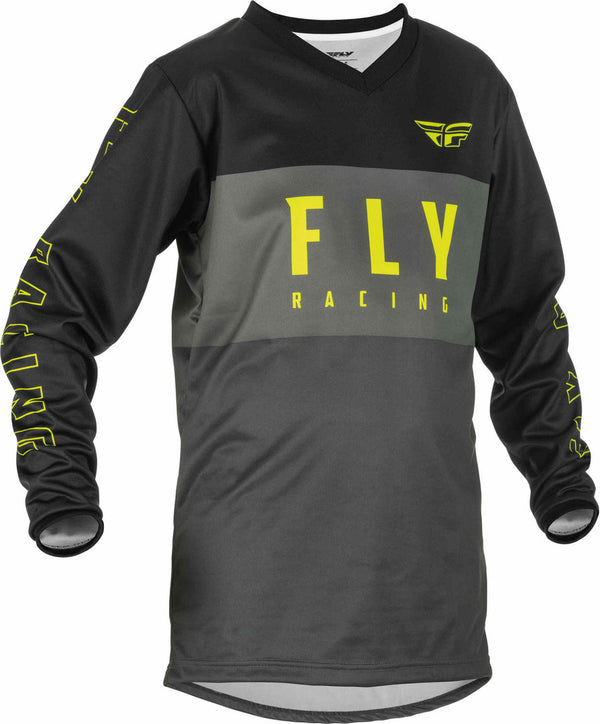 FLY RACING  F-16 Youth Jersey Black/Grey/Yellow