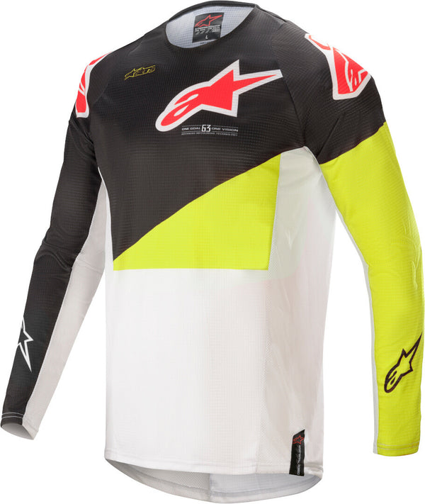 ALPINESTARS 骑行衣 Techstar Factory Motocross Jersey White/Black/Yellow