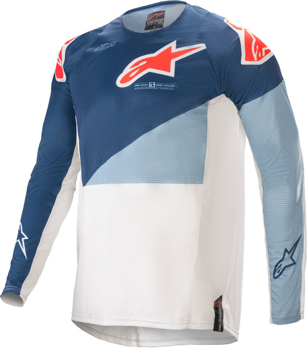 ALPINESTARS 骑行衣 Techstar Factory Motocross Jersey White/Blue