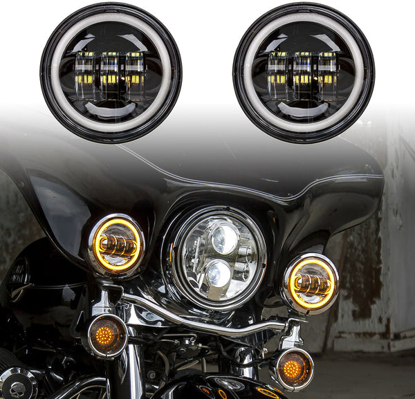XK GLOW 照明 4.5" Driving Lights Amber Halo