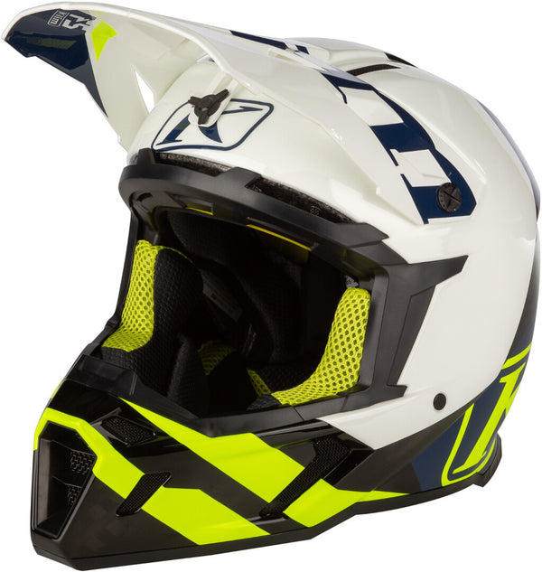 KLIM  头盔 Klim F5 Koroyd Ascent Carbon Motocross Helmet Blue/Neon Yellow