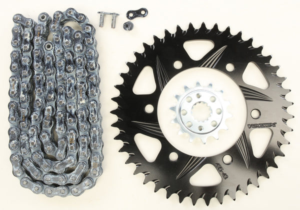VORTEX 链轮/链条套件 STL/ALU 14/43T 黑 SX3 520-106L BLK