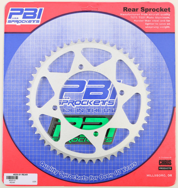 PBI 链轮 REAR SPROCKET ALUMINUM 51T-420 KAW/SUZ