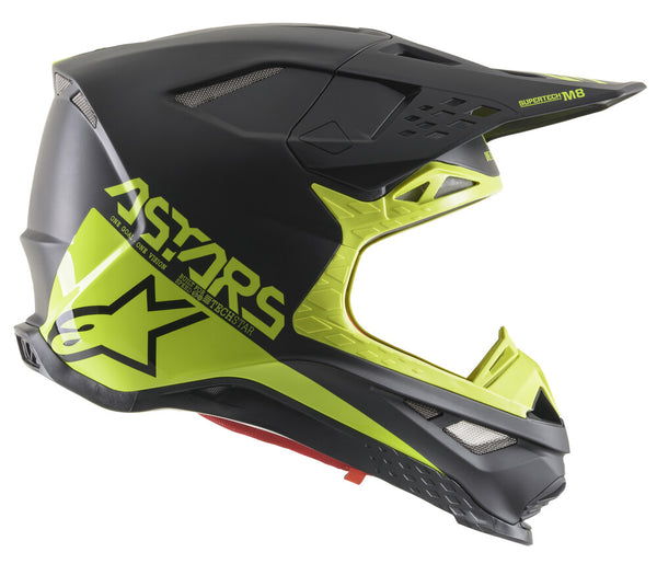 ALPINESTARS 头盔 Supertech M-8 Echo Helmet Black/Hi-Vis Yellow Matte & Gloss M-8