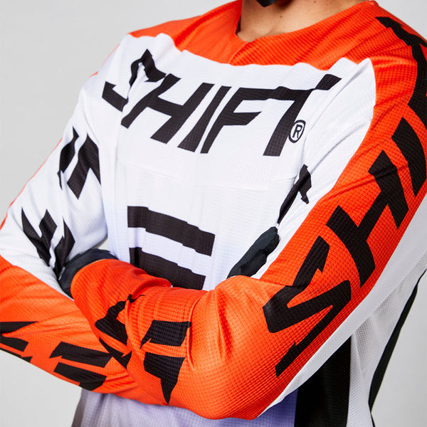 SHIFT 骑行服 WHITE LABEL FADE JERSEY [黑/白/橙]
