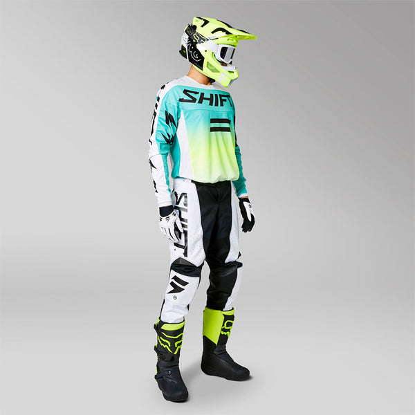 SHIFT 骑行服 WHITE LABEL FADE JERSEY [白/绿]