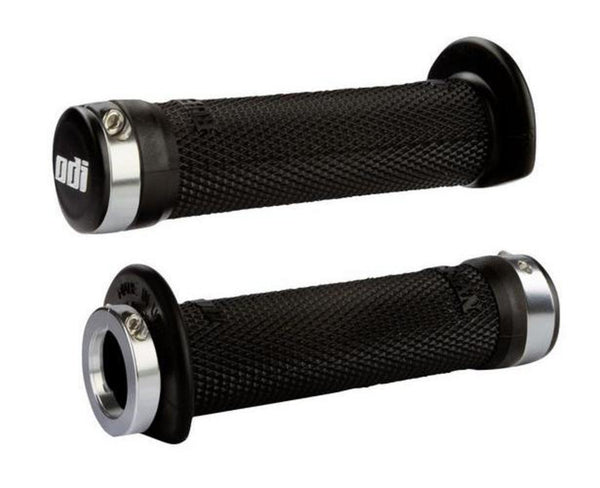 ODI 手把胶 J30RFB-S 130mm Ruffian ATV Lock-On Grips - 银 Clamp (黑)